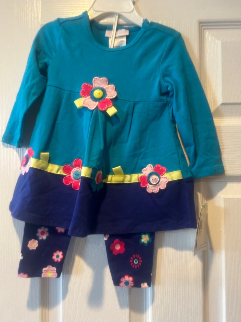 NWT Sz 18 mths blue floral Pantset